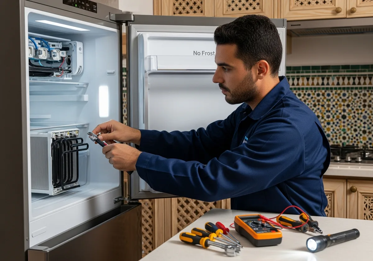 Technicien spécialiste frigo No Frost à Rabat — réparation résistance dégivrage, ventilateur, système no frost