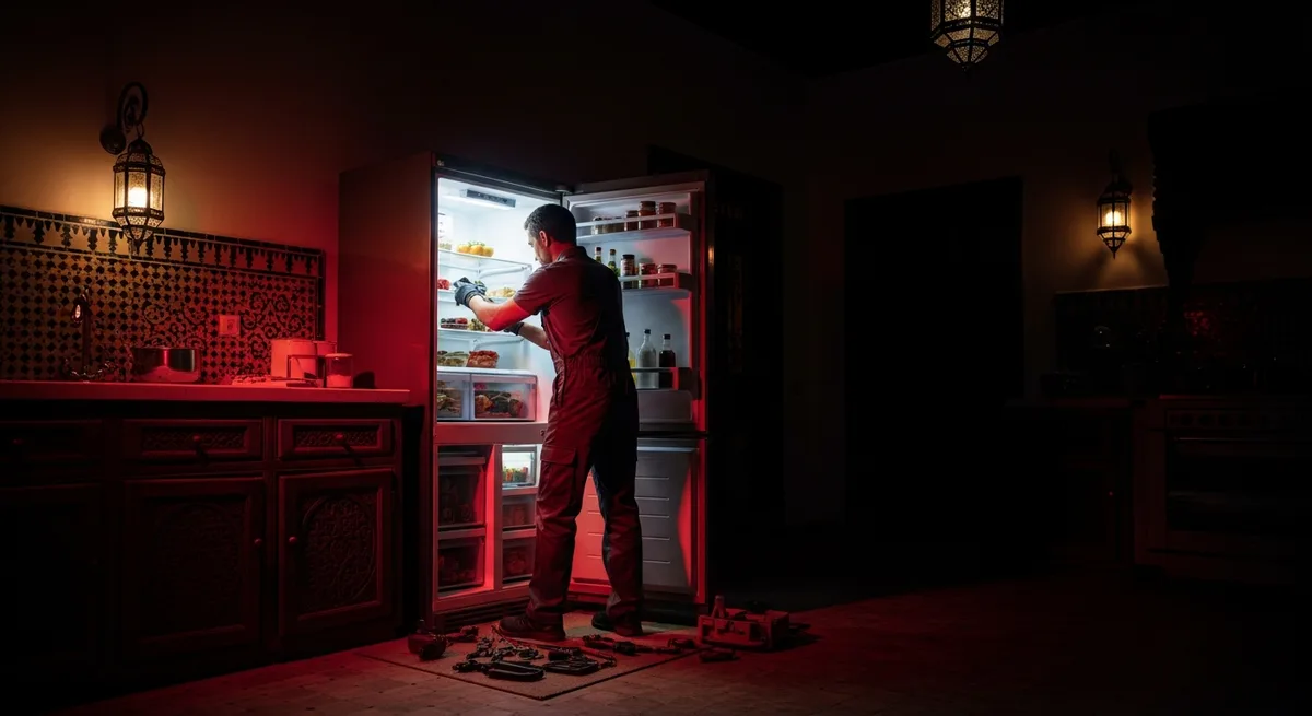 Réparation urgente réfrigérateur la nuit à Rabat — intervention immédiate frigo ne refroidit plus