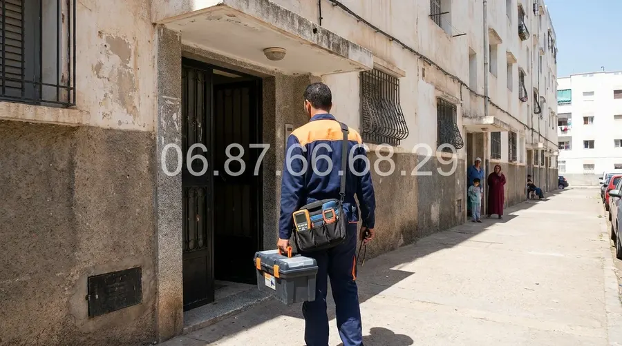 Réparateur frigo arrivant au domicile d'un client à Rabat