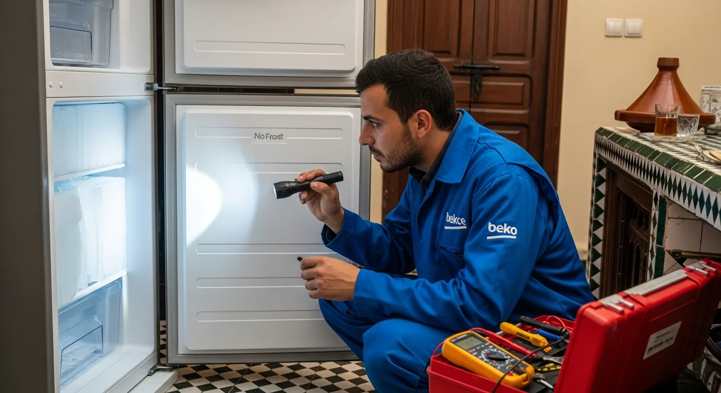 Réparation frigo Beko NeoFrost ne refroidit plus à Rabat — diagnostic technicien